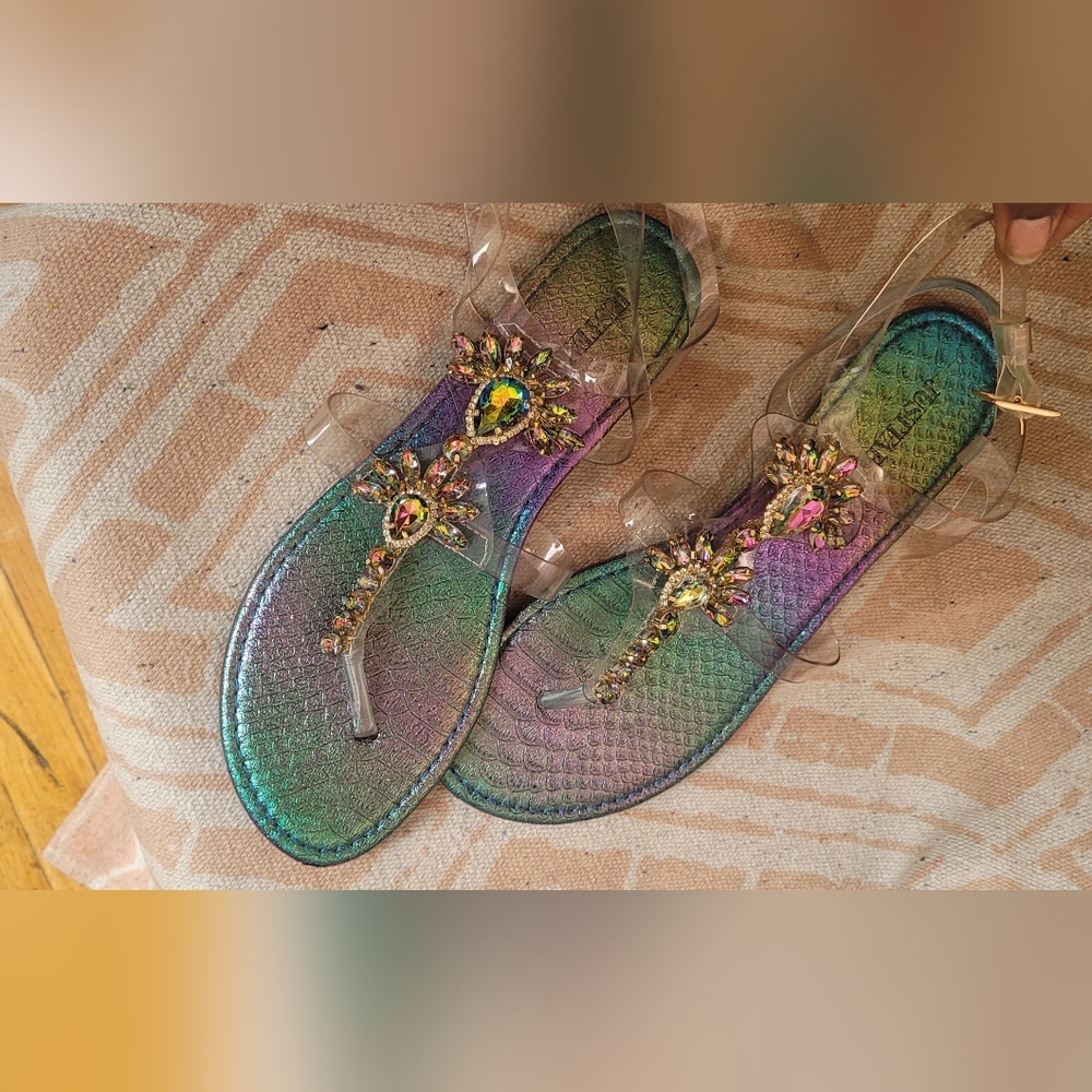 Colorful Jeweled Women's Sandals Sz 9
